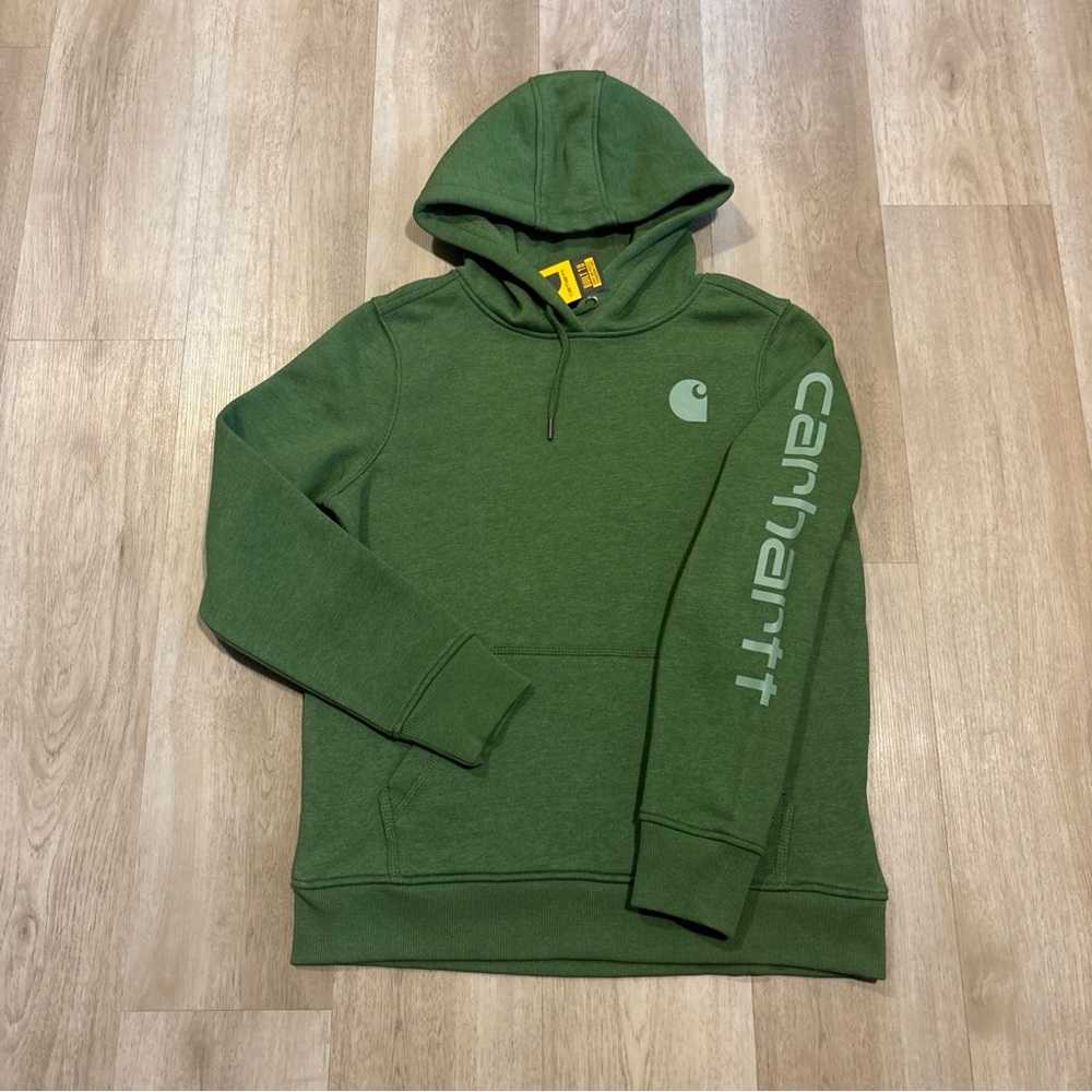 Carhartt Women's Relaxed Fit Midweight Logo Sleeve Graphic Sweatshirt Medium